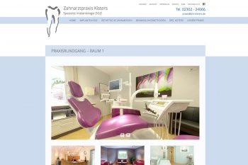 Website der zahnarztpraxis drs. Kisters 2017 – Praxisrundgang